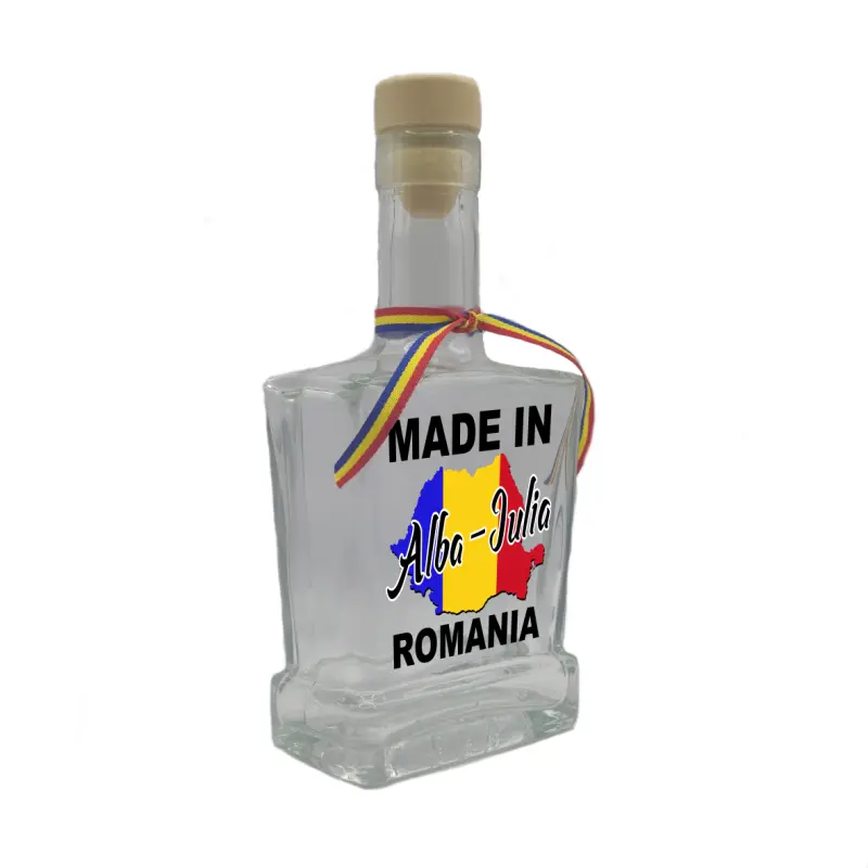 Made in alba-iulia romania, sticla cu mesaj plata, 250 ml, model divgs179 06 09